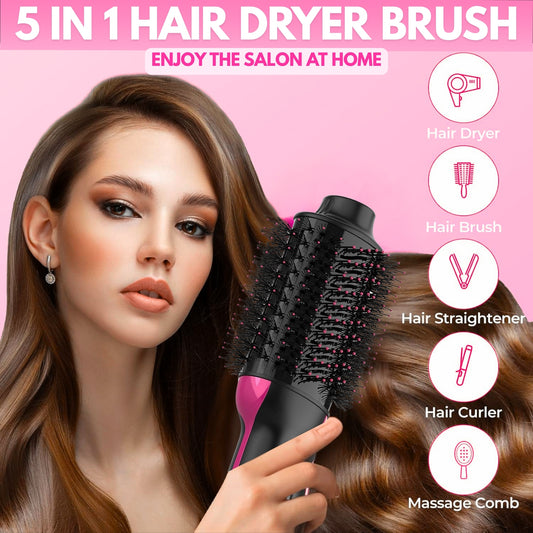 5-in-1 One-Step Hair Dryer & Volumizer Styler Brush with Ionic Anti-Frizz Technology | Haven & Hue™