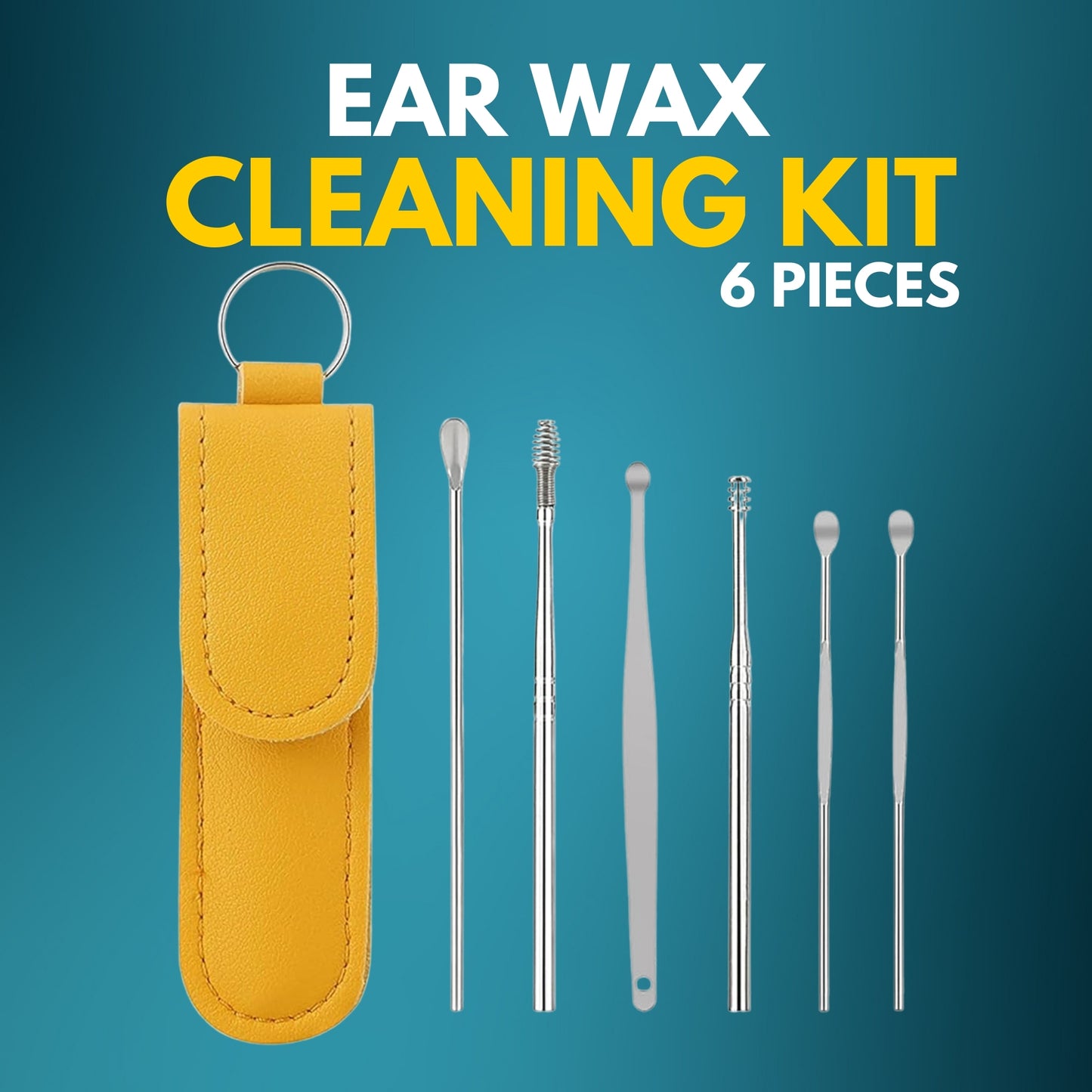 Haven & Hue™ 6-in-1 Ear Wax Removal Kit – Premium Stainless Steel Ear Cleaning Tools (Random Color)