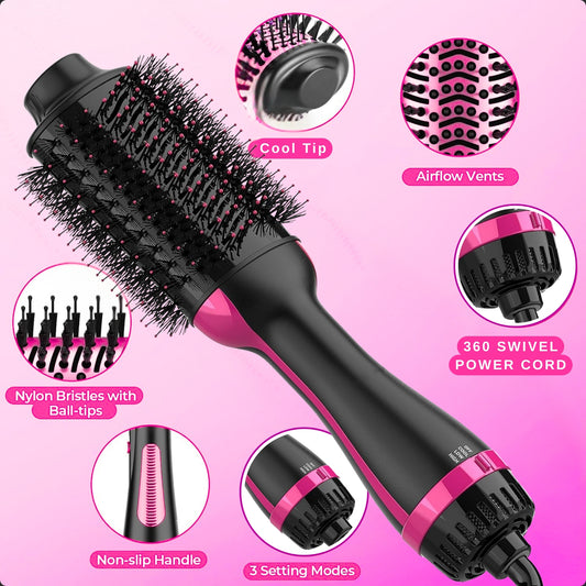 5-in-1 One-Step Hair Dryer & Volumizer Styler Brush with Ionic Anti-Frizz Technology | Haven & Hue™