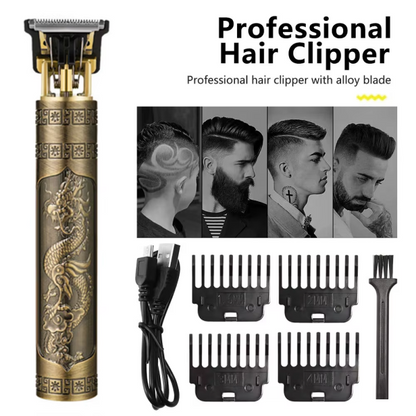 Haven & Hue™ Vintage T9 Metal Body Hair Trimmer – Rechargeable Beard & Hair Cutting Machine